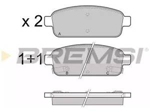 Комплект тормозных колодок на Ampera, Astra J, Cascada, Cruze, Mokka, Orlando, Trax, Volt, Zafira C