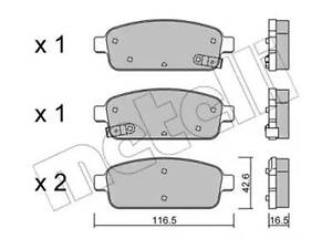 Комплект тормозных колодок на Astra J, Cascada, Cruze, Mokka, Orlando, Trax, Volt, Zafira C