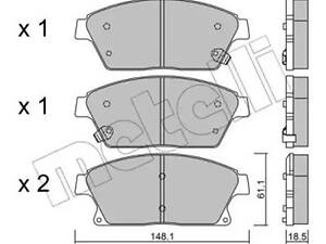 Комплект гальмівних колодок Astra J, Cruze, Mokka, Orlando, Trax, Volt, Zafira C