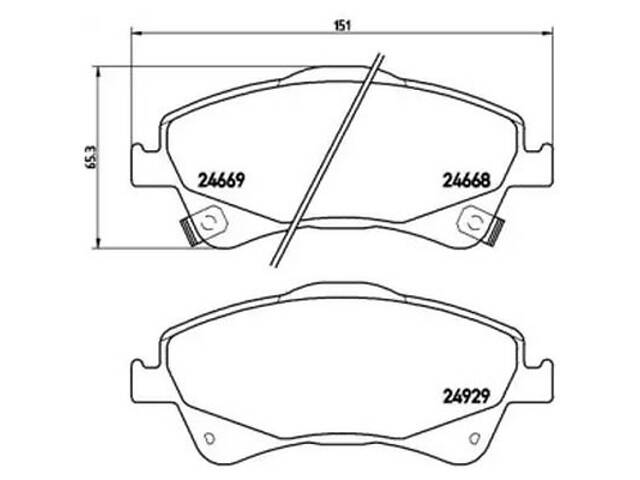 Комплект тормозных колодок на Auris, Avensis, Verso