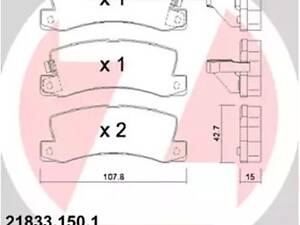 Комплект тормозных колодок на Avensis, Camry, Carina, Celica, Corolla, RX