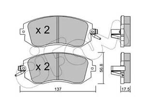 Комплект гальмівних колодок на BRZ, Forester, Impreza, Legacy, Outback, XV