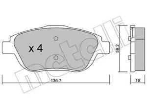 Комплект гальмівних колодок C3, C3 Picasso, DS3