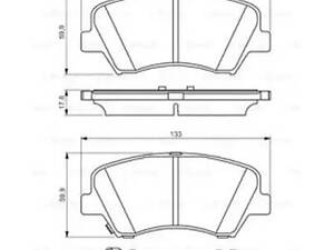 Комплект гальмівних колодок на Carens, Ceed, ProCeed, Rio, Veloster