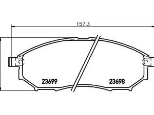 Комплект гальмівних колодок Cedric, EX, FX, G, Koleos, M, Murano, NP300, Pathfinder, Q60, Q70, Qashqai