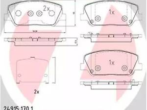 Комплект тормозных колодок на Ceed, I30, Optima, ProCeed, Veloster