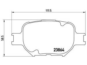 Комплект гальмівних колодок на Celica, Corolla, Crown, Verossa, Vista