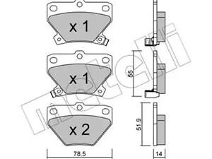 Комплект гальмівних колодок на Celica, Corolla, Prius, Yaris