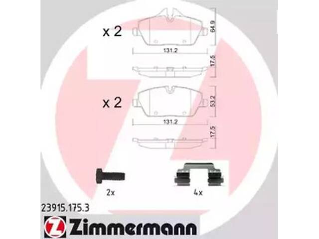 Комплект тормозных колодок на Clubman, Clubvan, I3, Mini, Roadster, Seria 2
