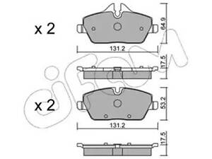 Комплект тормозных колодок на Clubman, Clubvan, Mini, Roadster, Seria 1