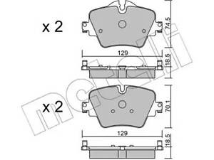 Комплект гальмівних колодок на Clubman, Countryman, Seria 2, Seria 5, X1