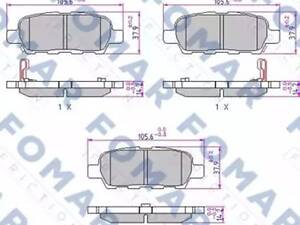 Комплект гальмівних колодок на Cube, EX, FX, Grand Vitara, Juke, Koleos, Leaf, Murano, Qashqai, Tiida, X-Trail