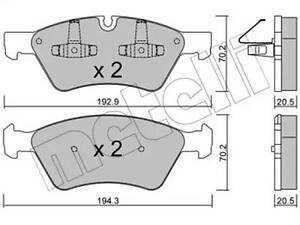 Комплект тормозных колодок на E-Class, GL-Class, M-Class, R-Class