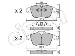 Комплект тормозных колодок на Evoque, Freelander, Galaxy, Mondeo, S-MAX, S60, S80, V60, V70, Vario