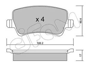 Комплект гальмівних колодок Evoque, Galaxy, S-MAX, S60, S80, V60, V70, Vario, XC60, XC70