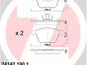 Комплект тормозных колодок на Freelander, Galaxy, S-MAX, S60, S80, V60, V70, XC70