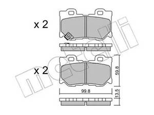 Комплект тормозных колодок на FX, G, Q50, Q60, Q70, QX70