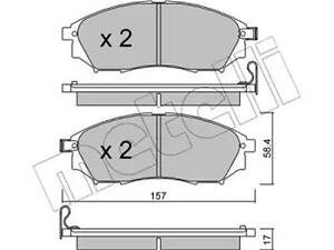 Комплект гальмівних колодок FX, Koleos, Murano, NP300, Navara, Pathfinder, Q60, QX50, Qashqai