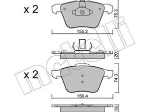 Комплект гальмівних колодок на Galaxy, Mondeo, S-MAX, S60, S80, V60, V70, XC70