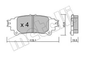 Комплект гальмівних колодок на GS, IS, Prius