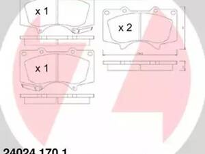 Комплект тормозных колодок на Hilux, Land Cruiser, Pajero