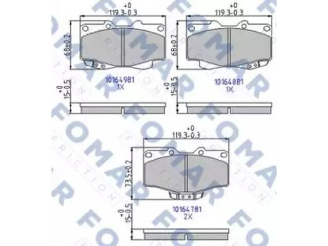 Комплект гальмівних колодок на Hilux, Land Cruiser