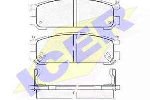 Комплект гальмівних колодок на Impreza, Legacy, SVX