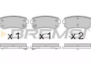 Комплект гальмівних колодок на IX35, Optima, Picanto, Sonata, Sportage
