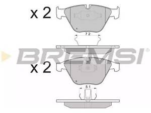 Комплект тормозных колодок на Seria 1, Seria 3, Seria 5, Seria 6, Seria 7