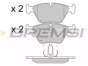 Комплект гальмівних колодок на Seria 3, Seria 5, X3, Z3