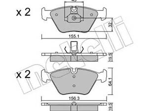 Комплект тормозных колодок на Seria 3, X3, Z4