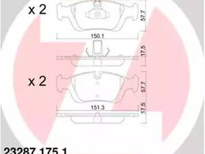 Комплект тормозных колодок на Seria 3, Z3, Z4