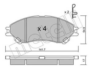 Комплект гальмівних колодок на SX4, Vitara