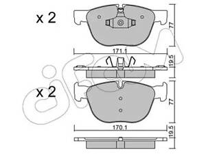 Комплект тормозных колодок на X5, X6