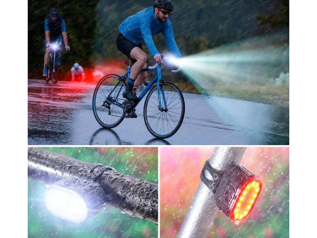 Комплект велоліхтар 800 лм та задній ліхтар. Водонепроникний велосипедний ліхтар RESTEQ - Фото 6