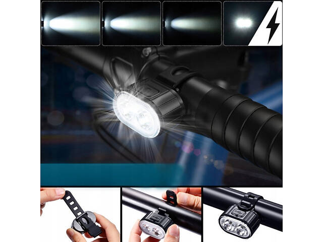 Комплект велоліхтар 800 лм та задній ліхтар. Водонепроникний велосипедний ліхтар RESTEQ - Фото 7