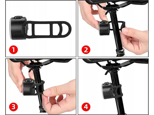 Комплект велоліхтар 800 лм та задній ліхтар. Водонепроникний велосипедний ліхтар RESTEQ - Фото 9