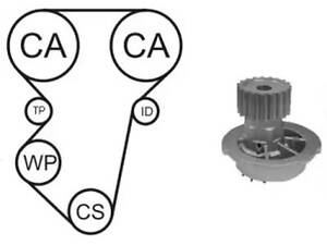 Комплект водяного насоса / зубчатого ремня на Aveo, Kalos, Lacetti, Nubira, Rezzo