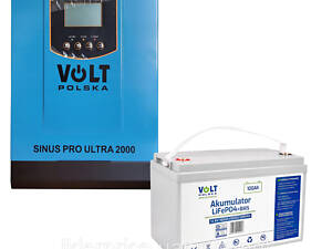 Комплект Volt Polska ULTRA-HV 2000 12/230V 1600/2400W + Аккумулятор Volt Polska LiFePO4 12,8V 100Ah, оригінал!