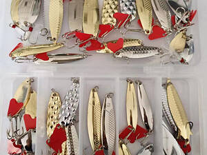 Комплект обертових блешень для рибалок 36 штук — мормишки, вертушки та коливалки для спінінга RESTEQ