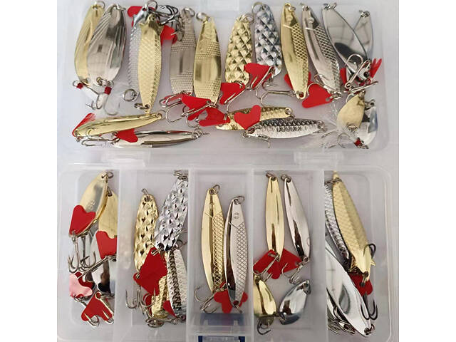 Комплект обертових блешень для рибалок 36 штук — мормишки, вертушки та коливалки для спінінга RESTEQ - Фото 1