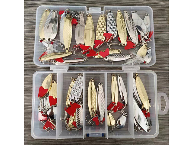 Комплект обертових блешень для рибалок 36 штук — мормишки, вертушки та коливалки для спінінга RESTEQ - Фото 2