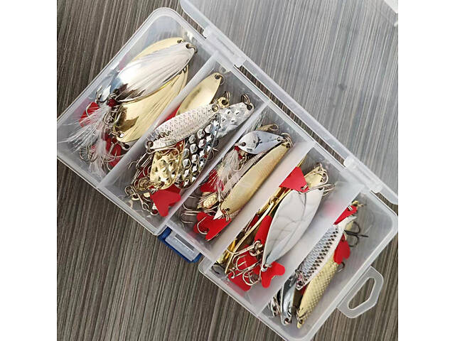 Комплект обертових блешень для рибалок 36 штук — мормишки, вертушки та коливалки для спінінга RESTEQ - Фото 3