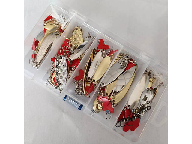 Комплект обертових блешень для рибалок 36 штук — мормишки, вертушки та коливалки для спінінга RESTEQ - Фото 4