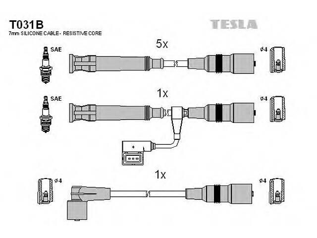 Комплект высоковольтных проводов для моделей: BMW (3-Series, 3-Series,3-Series)