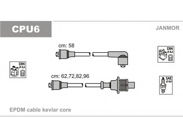 Комплект высоковольтных проводов для моделей: CITROËN (BX), PEUGEOT (205,205,205,305,305,309,405,309)
