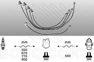 Комплект високовольтних дротів для моделей: CITROËN (BX, VISA), PEUGEOT (205,305,305)