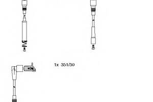 Комплект высоковольтных проводов для моделей: OPEL (KADETT, KADETT,KADETT,CALIBRA,VECTRA,VECTRA), VAUXHALL (CALIBRA,CAV