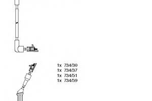 Комплект високовольтних дротів для моделей: SAAB (900,900,900,9000,9000,900,9-3,9-3)