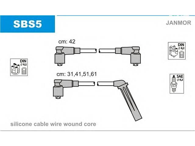 Комплект высоковольтных проводов для моделей: SAAB (900, 900,900,9000,9000)